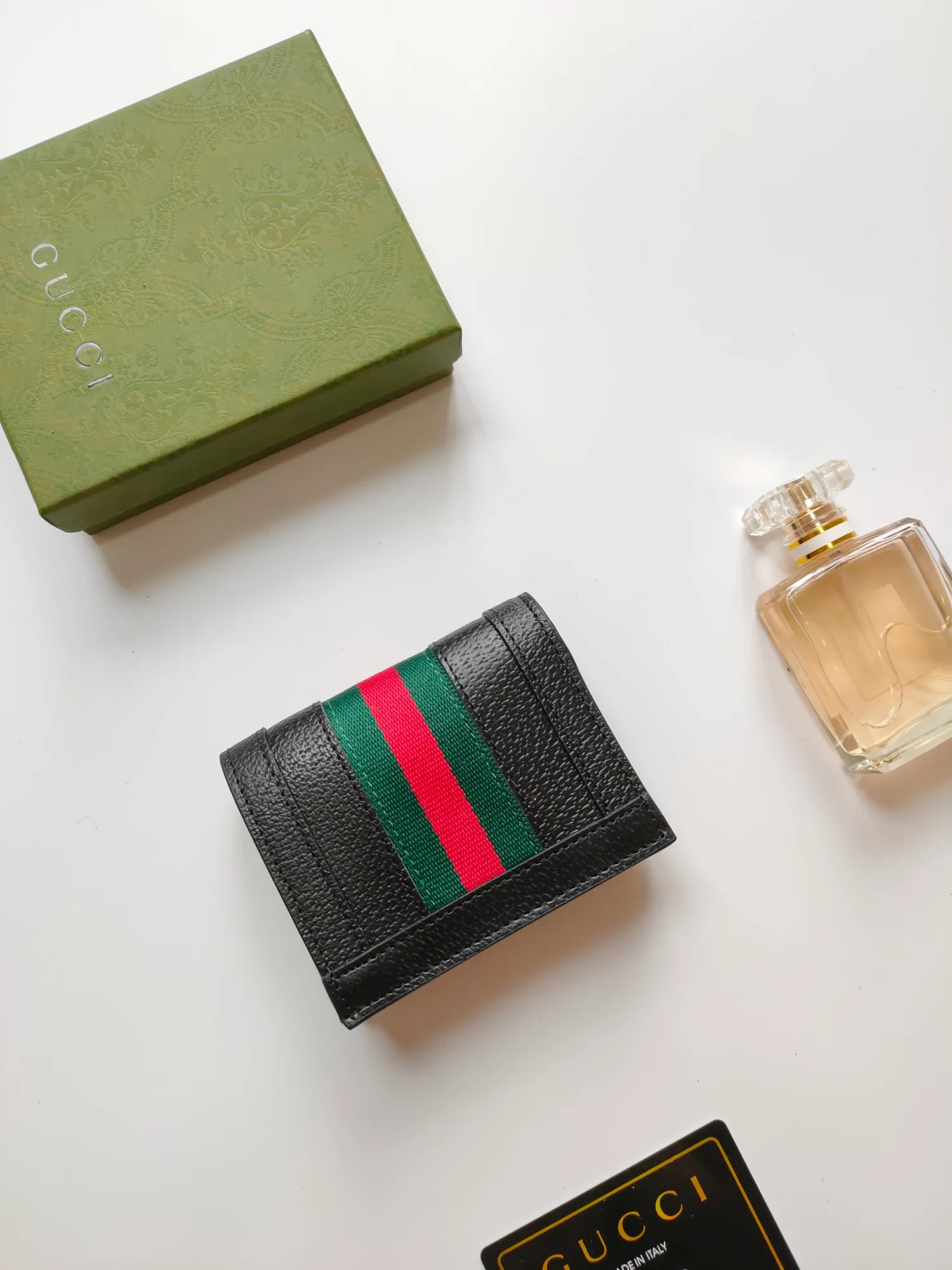 💰140 No.: 523155 gucci·leather original leather 🇮🇹，‼ ‼ Made of imported grained cow leather, paired with ebony double G fabric, gold hardware, official unique identity code👍👍counter quality, real photos📷, size 11cm*8.5cm*2.5cm💸💸💸
