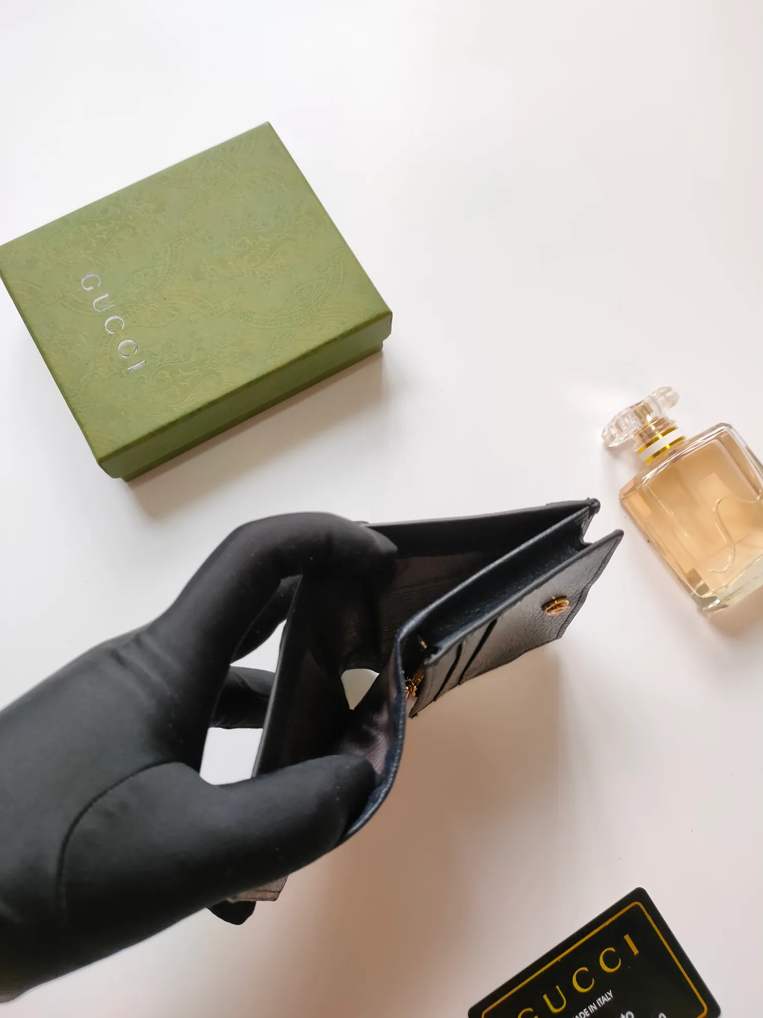 💰140 No.: 523155 gucci·leather original leather 🇮🇹，‼ ‼ Made of imported grained cow leather, paired with ebony double G fabric, gold hardware, official unique identity code👍👍counter quality, real photos📷, size 11cm*8.5cm*2.5cm💸💸💸