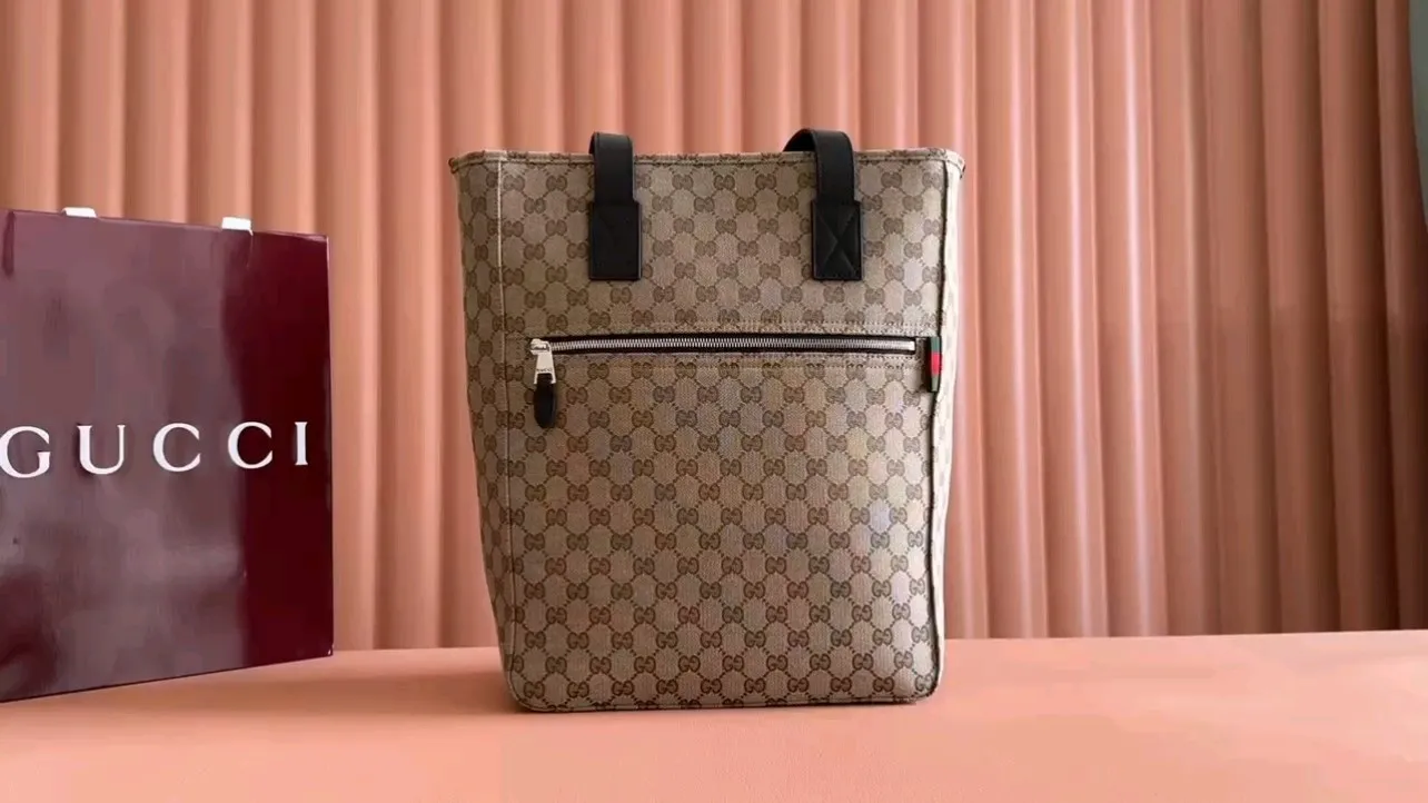 💋💋💋New Gucci GG canvas medium tote bag, apricot brown / shipped from the original factory! 🐲Model: 834796. short video