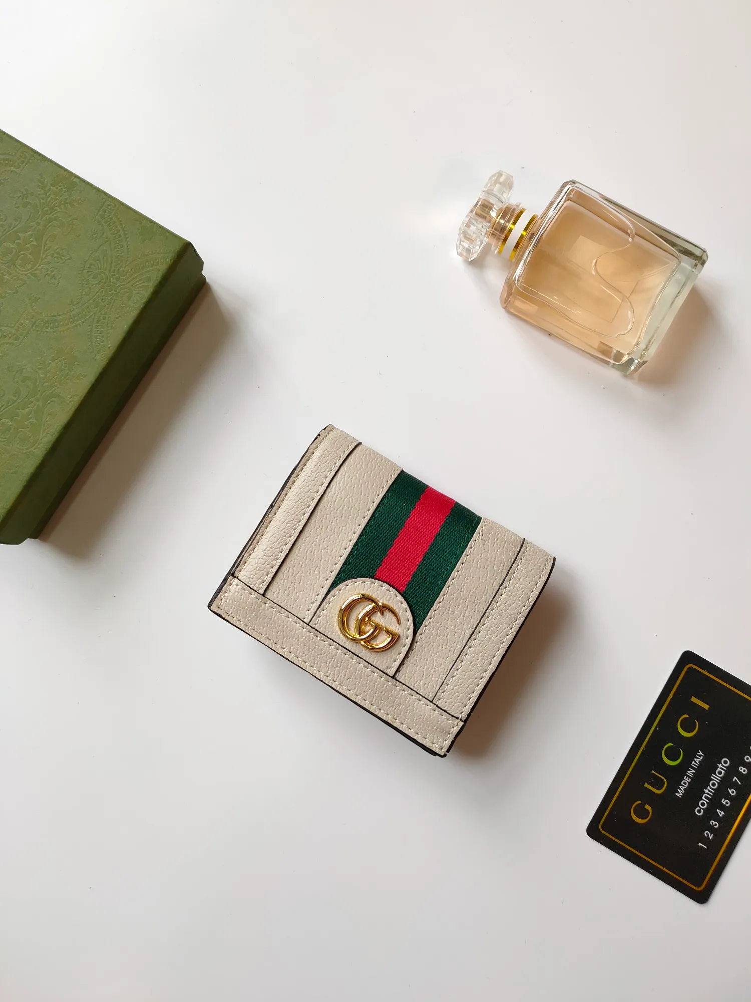 💰140 No.: 523155 gucci·leather original leather 🇮🇹，‼ ‼ Made of imported grained cow leather, paired with ebony double G fabric, gold hardware, official unique identity code👍👍counter quality, real photos📷, size 11cm*8.5cm*2.5cm💸💸💸