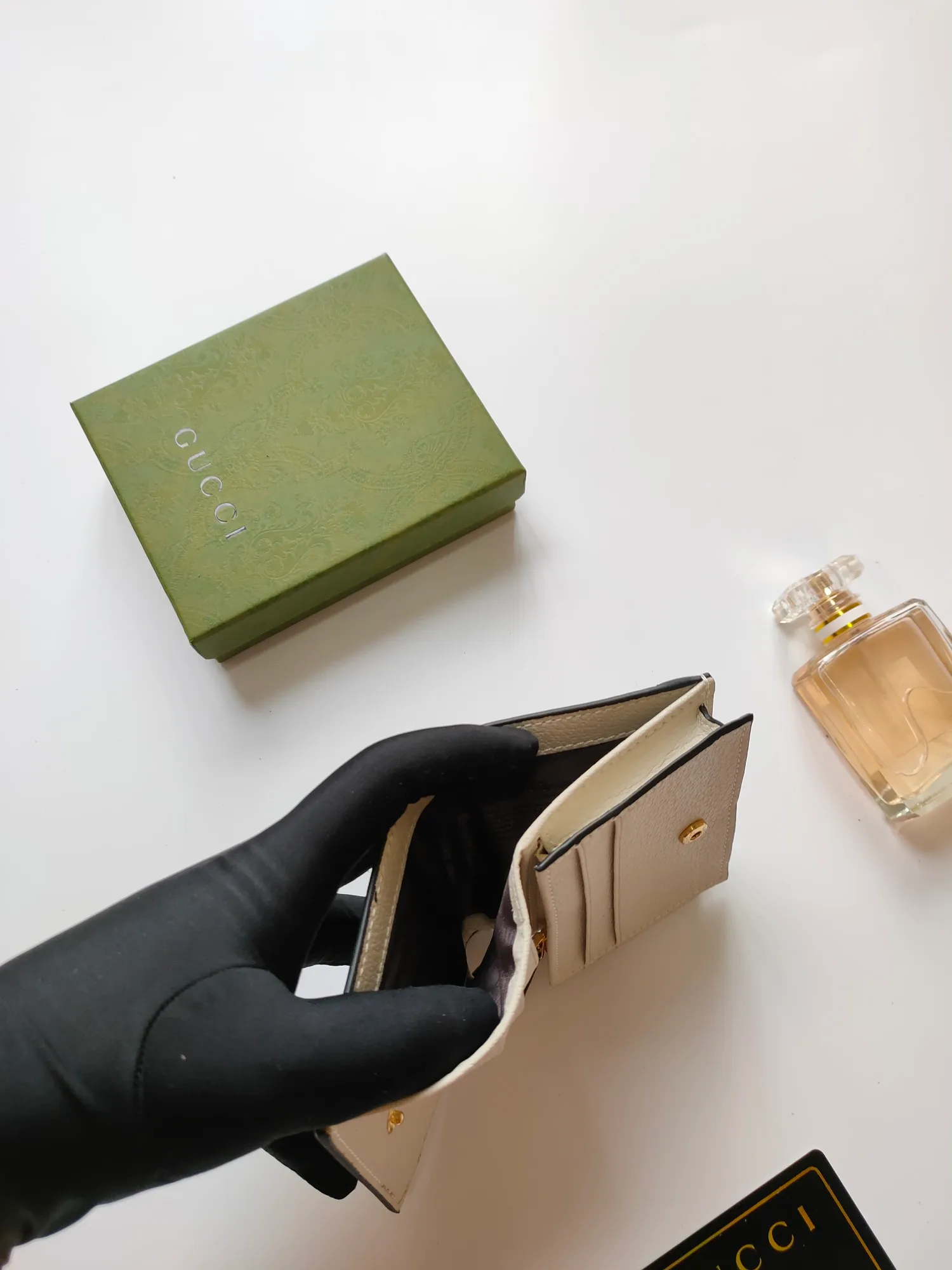 💰140 No.: 523155 gucci·leather original leather 🇮🇹，‼ ‼ Made of imported grained cow leather, paired with ebony double G fabric, gold hardware, official unique identity code👍👍counter quality, real photos📷, size 11cm*8.5cm*2.5cm💸💸💸