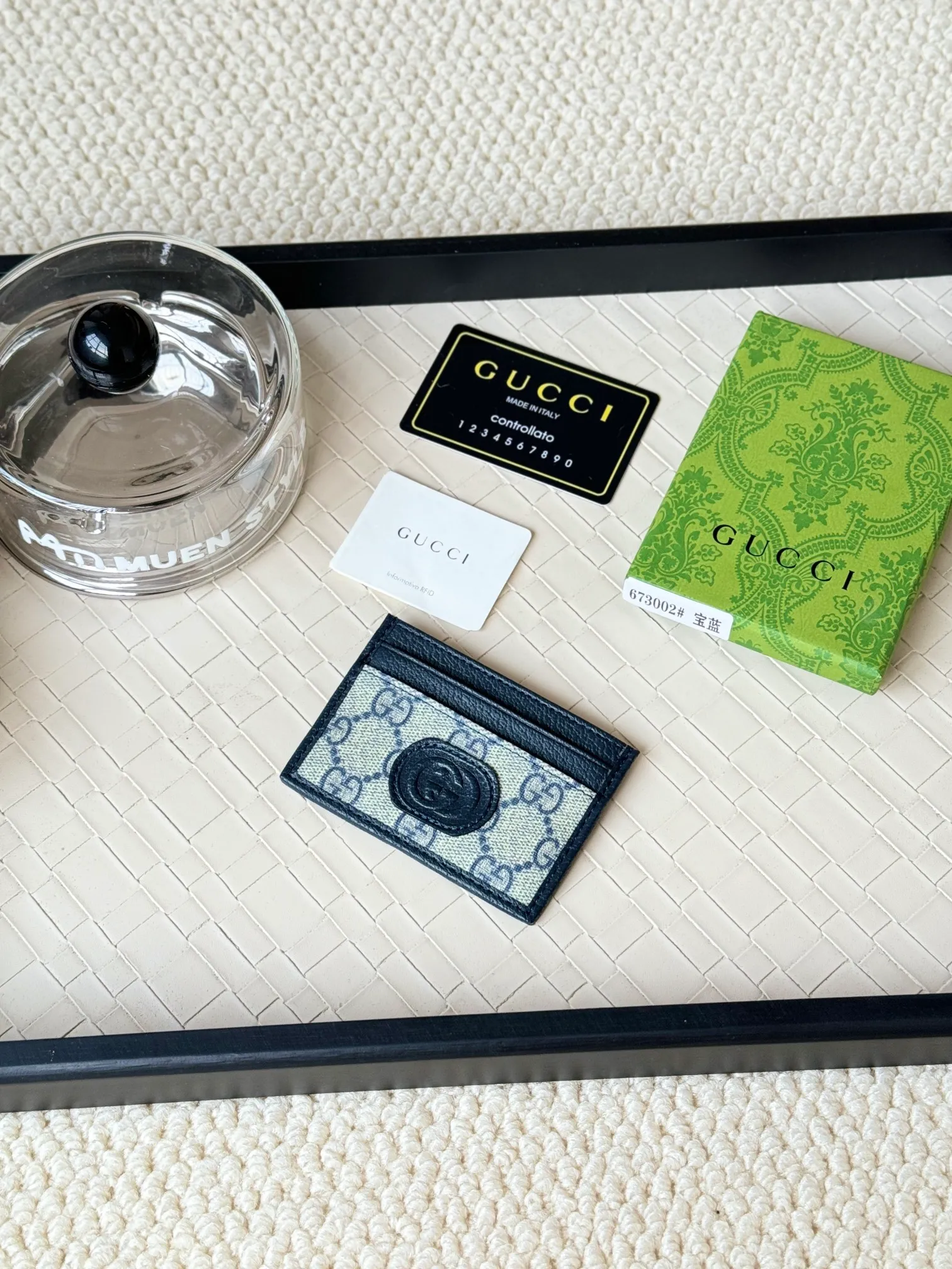 💰100 Real photos of gucci’s latest (card holder)! PVC with cowhide, model number 673002, size: 10cmX7cm