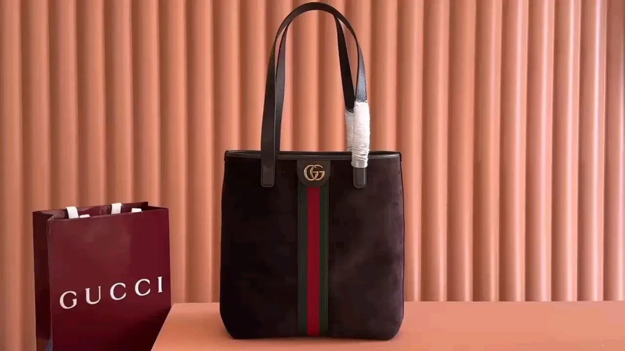 💋💋💋【New】GG Ophidia series medium tote bag, three-color suede/original leather is shipped, 🐍Model: 834465, short combination video