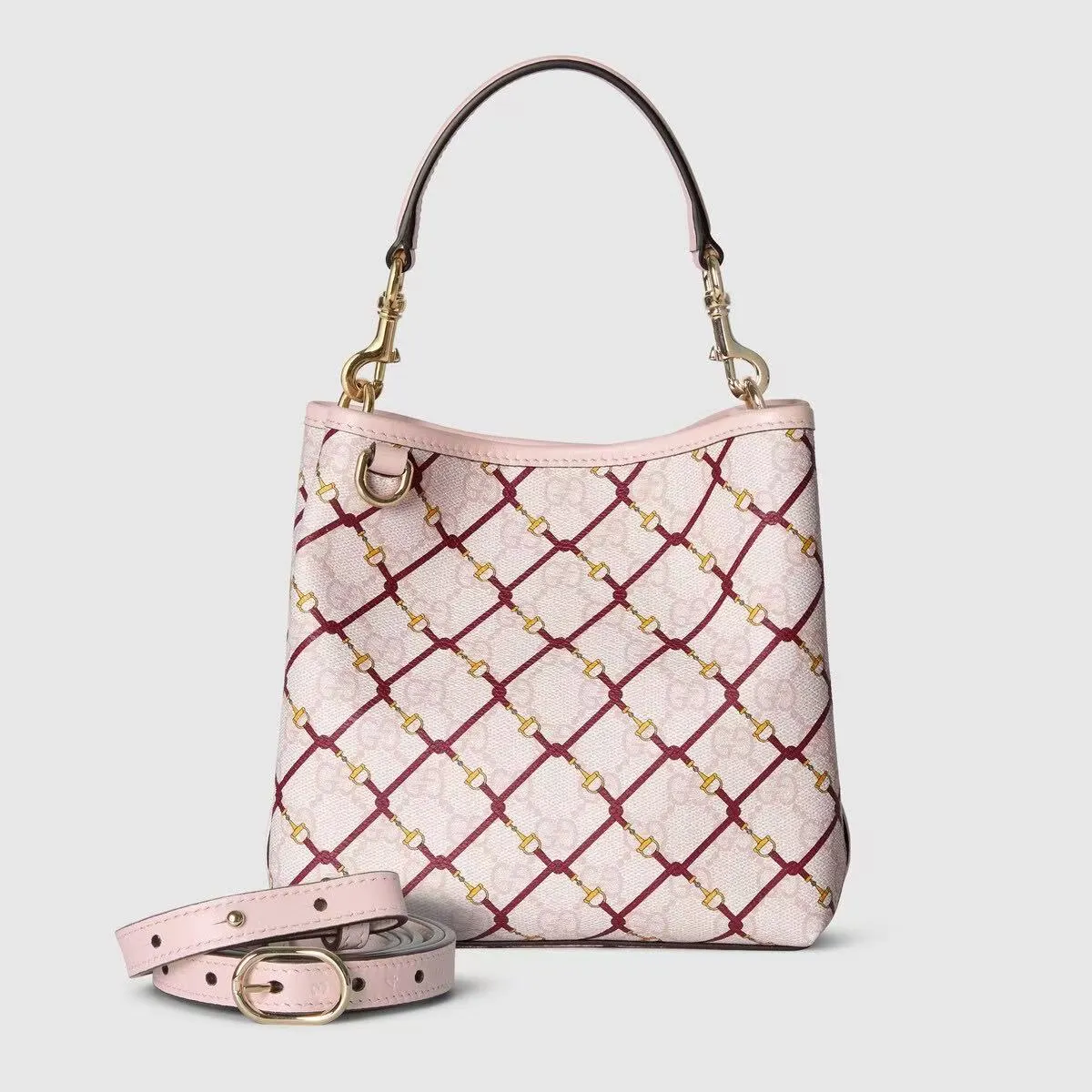 G brand new original leather, original hardware, real photos, model number: 815118 pink print/size: W19xH18x11cm, 🌹🌹🌹