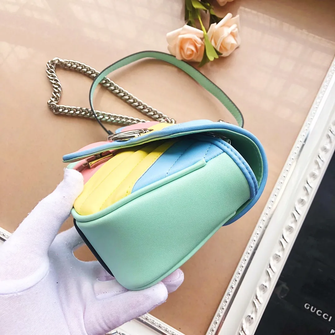 All categories Official website "Brand Women's Bags" Women's Bags 💙 GUCCI 2022 official new Gucci crossbody bag wholesale Original order quality 58001900 Size: 22-13-6Cm