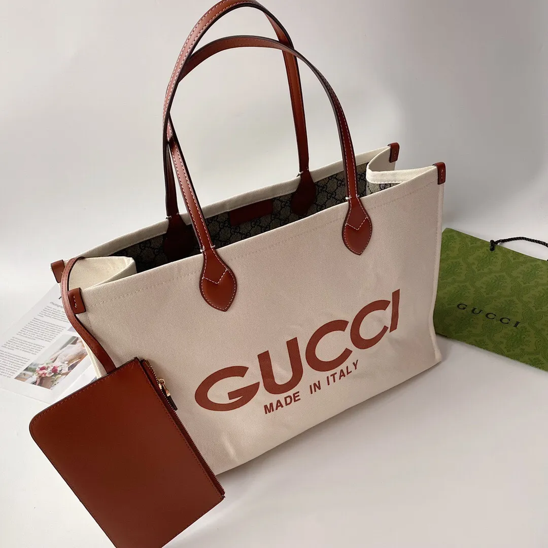 All Categories Official Website "Brand Women's Bags" Women's Bags 💙 GUCCI 2024 New GUCCI Cool Tote Canvas Bag