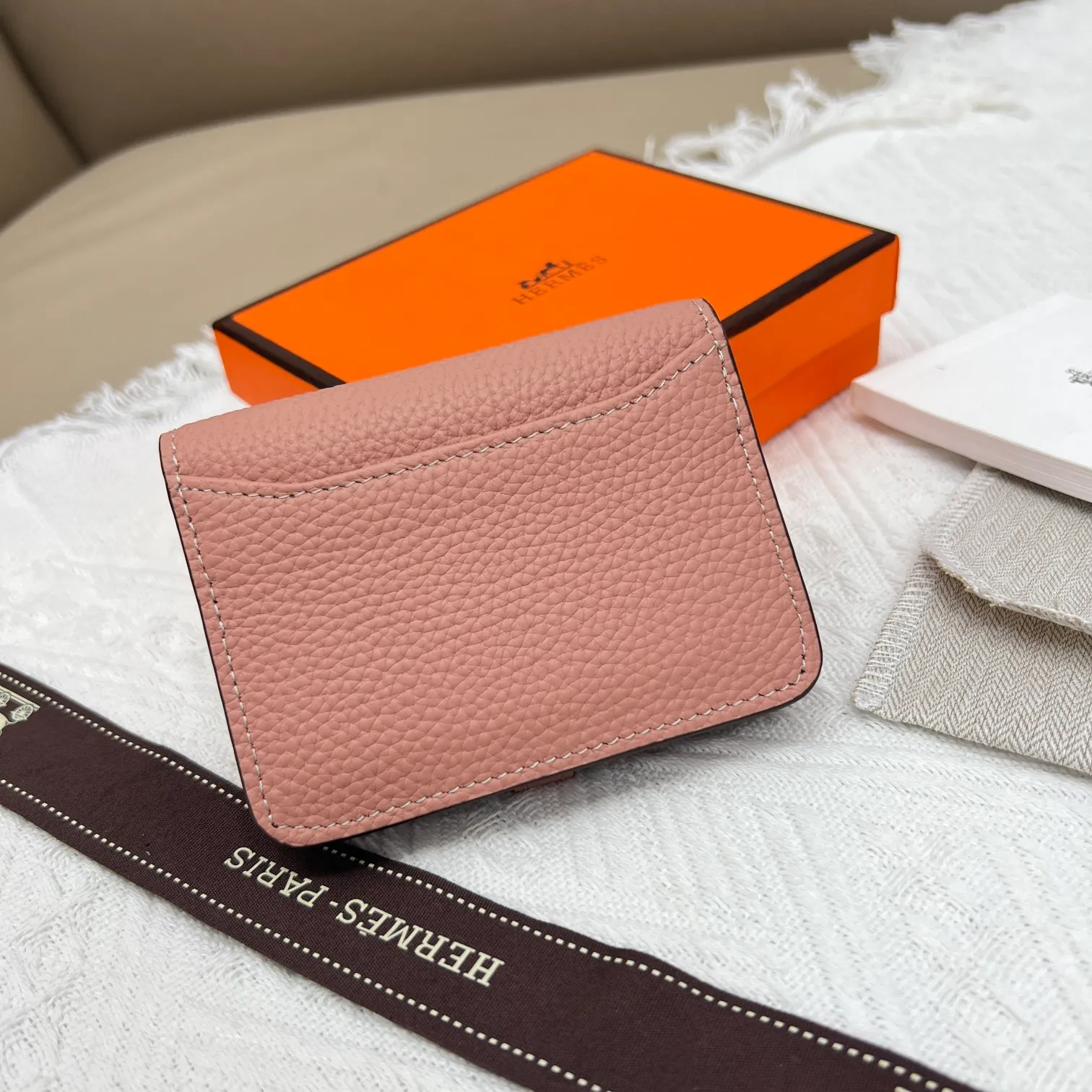 All categories Hermès wallet (Hermès) Hermès 5121 pebbled silver buckle