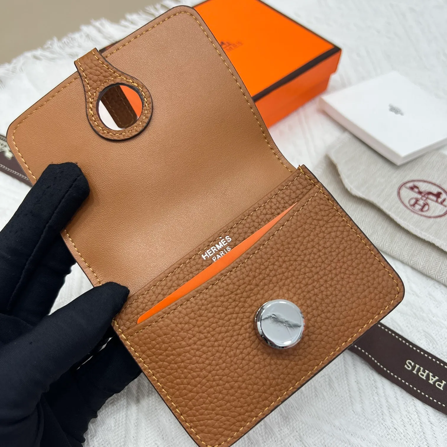 All categories Hermès wallet (Hermès) Hermès 5121 pebbled silver buckle
