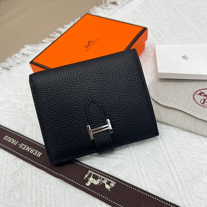 All categories Hermès wallet (Hermès) Hermès 5120 pebbled silver buckle