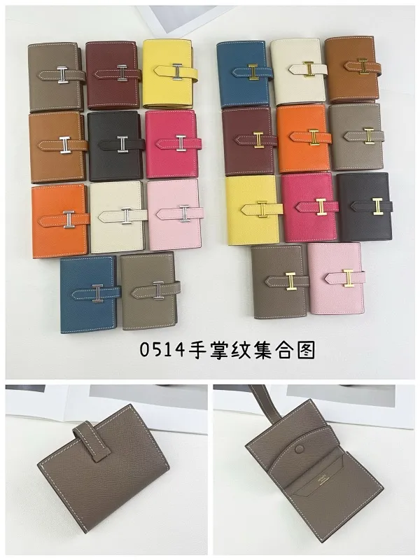All Categories Hermès Wallet (Hermès) Hermès Palm Print Silver Buckle