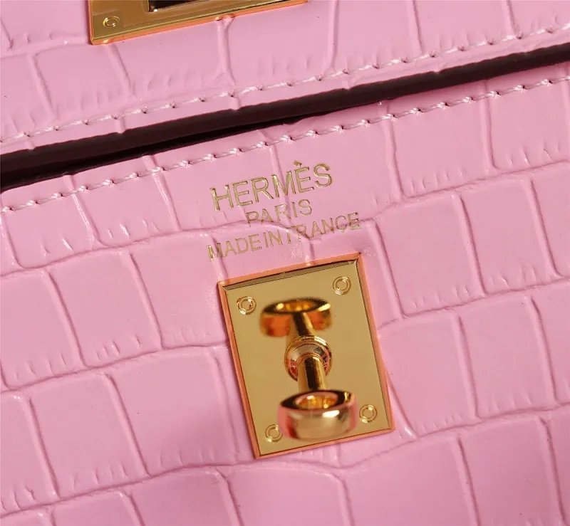 All Categories Official Website "Brand Women's Bags" Women's Bags 💙 Hermes 2022 Official New Hermès Handbag Kelly Crocodile Pattern First Layer Calfskin Wholesale 58003000 High Quality Size: 25-9-18CM
