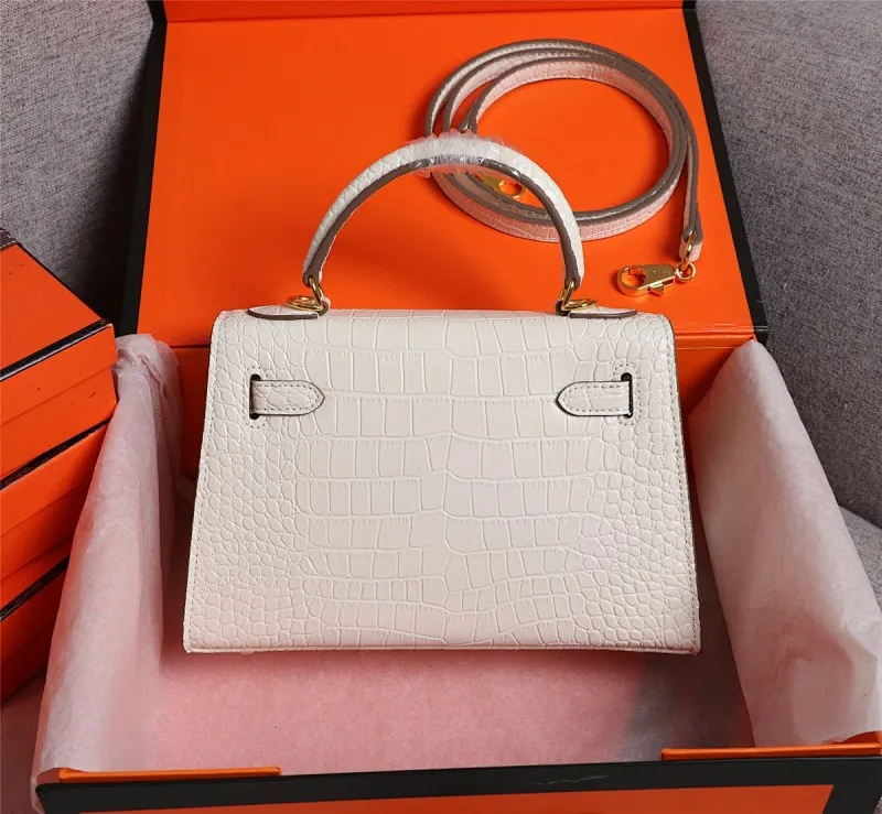 All categories Official website "Brand Women's Bags" Women's Bags 💙 Hermes 2022 Official New Hermès Handbag Kelly Crocodile Pattern First-layer Calfskin Wholesale 58002800 High Quality Size: 22-7-14CM