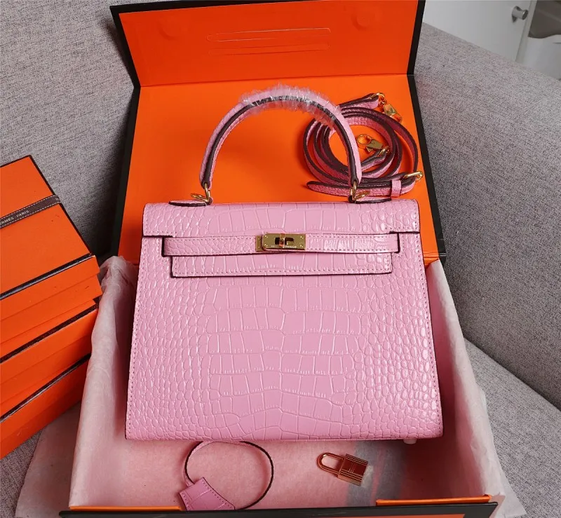 All Categories Official Website "Brand Women's Bags" Women's Bags 💙 Hermes 2022 official new Hermes women's hand-carrying cross-body dual-use bag wholesale Kelly crocodile pattern 58002500 High quality Size: 25-9-18CM