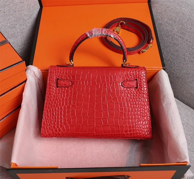 All Categories Official Website "Brand Women's Bags" Women's Bags 💙 Hermes 2022 official new Hermes women's hand-carrying cross-body dual-use bag wholesale Kelly crocodile pattern 58002500 High quality Size: 22-7-14CM