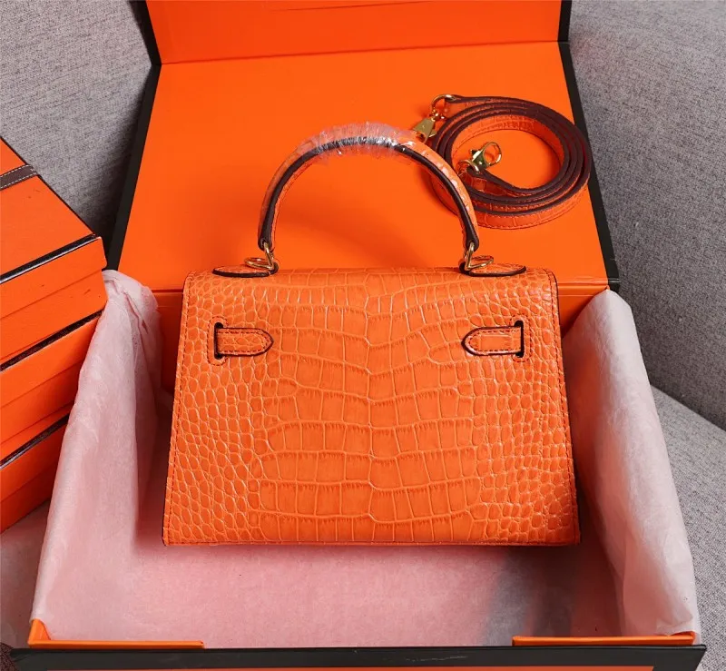 All Categories Official Website "Brand Women's Bags" Women's Bags 💙 Hermes 2022 official new Hermes women's hand-carrying cross-body dual-use bag wholesale Kelly crocodile pattern 58002500 High quality Size: 22-7-14CM