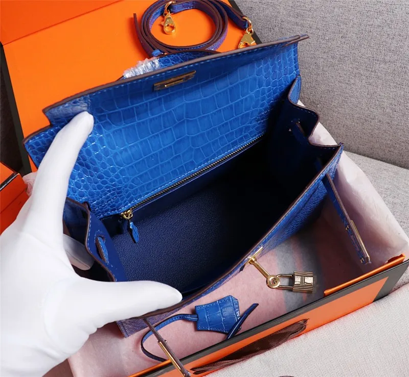 All Categories Official Website "Brand Women's Bags" Women's Bags 💙 Hermes 2022 official new Hermes women's hand-carrying cross-body dual-use bag wholesale Kelly crocodile pattern 58002500 High quality Size: 25-9-18CM