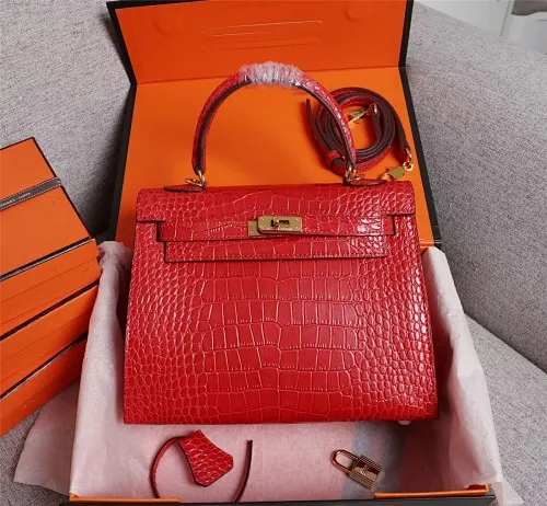 All Categories Official Website "Brand Women's Bags" Women's Bags 💙 Hermes 2022 official new Hermes women's hand-carrying cross-body dual-use bag wholesale Kelly crocodile pattern 58002500 High quality Size: 25-9-18CM