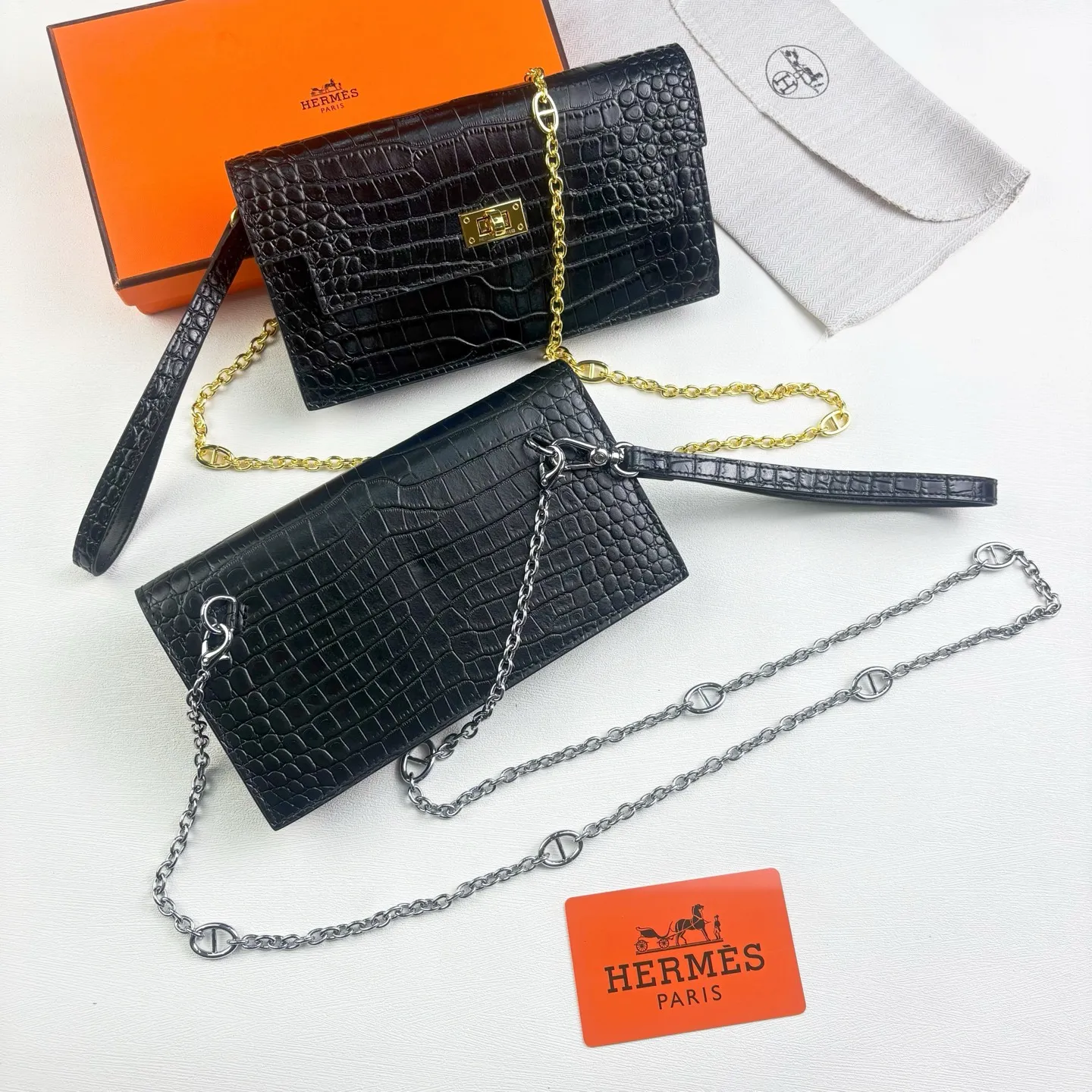 All categories Hermès women's bags (Hermès) Hermès 960-1 crocodile pattern