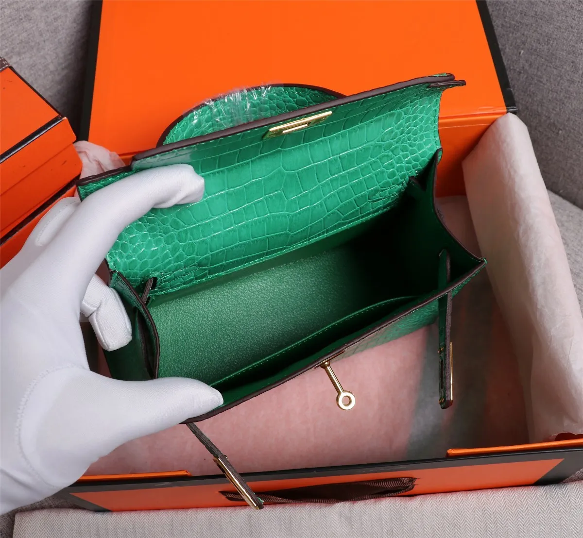 All Categories Official Website "Brand Women's Bags" Women's Bags 💙 Hermes 2022 official new Hermes women's hand-carrying cross-body dual-use bag wholesale Kelly crocodile pattern 58002500 High quality Size: 22-7-14CM