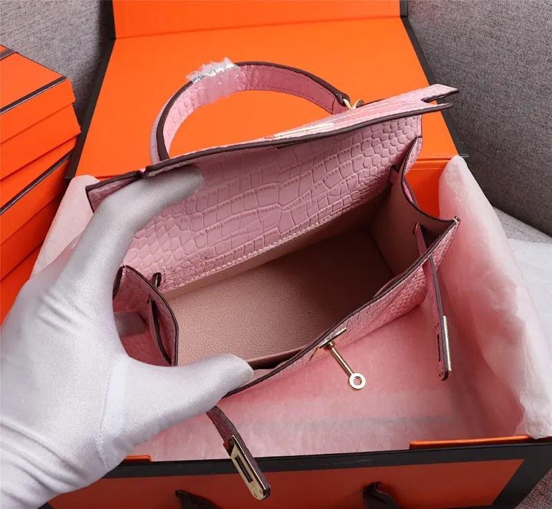 All categories Official website "Brand Women's Bags" Women's Bags 💙 Hermes 2022 Official New Hermès Handbag Kelly Crocodile Pattern First-layer Calfskin Wholesale 58002800 High Quality Size: 22-7-14CM