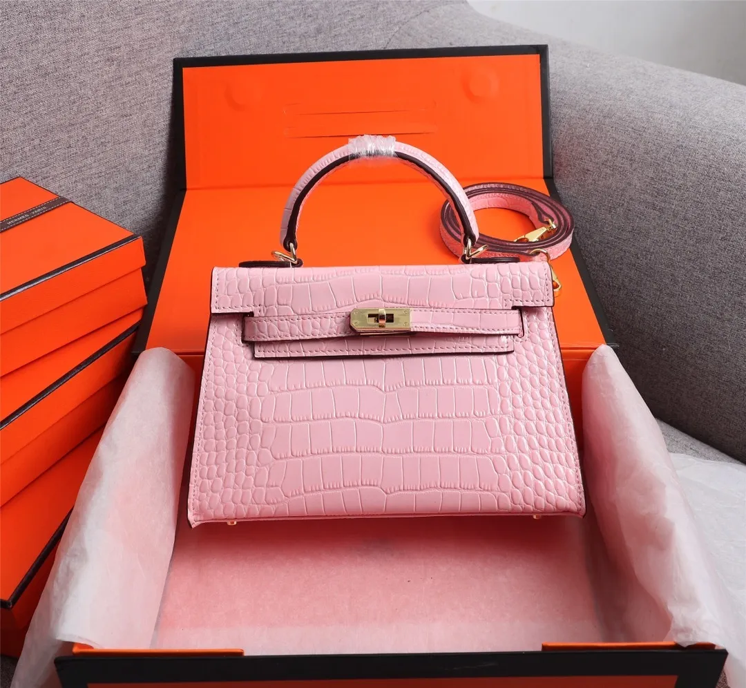 All categories Official website "Brand Women's Bags" Women's Bags 💙 Hermes 2022 Official New Hermès Handbag Kelly Crocodile Pattern First-layer Calfskin Wholesale 58002800 High Quality Size: 22-7-14CM