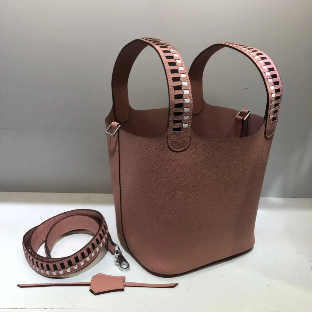 Running price💰760👉Hermes Epsom palm print vegetable basket color block braided wrist 🌺top calfskin original leather😈 size 20/20/16