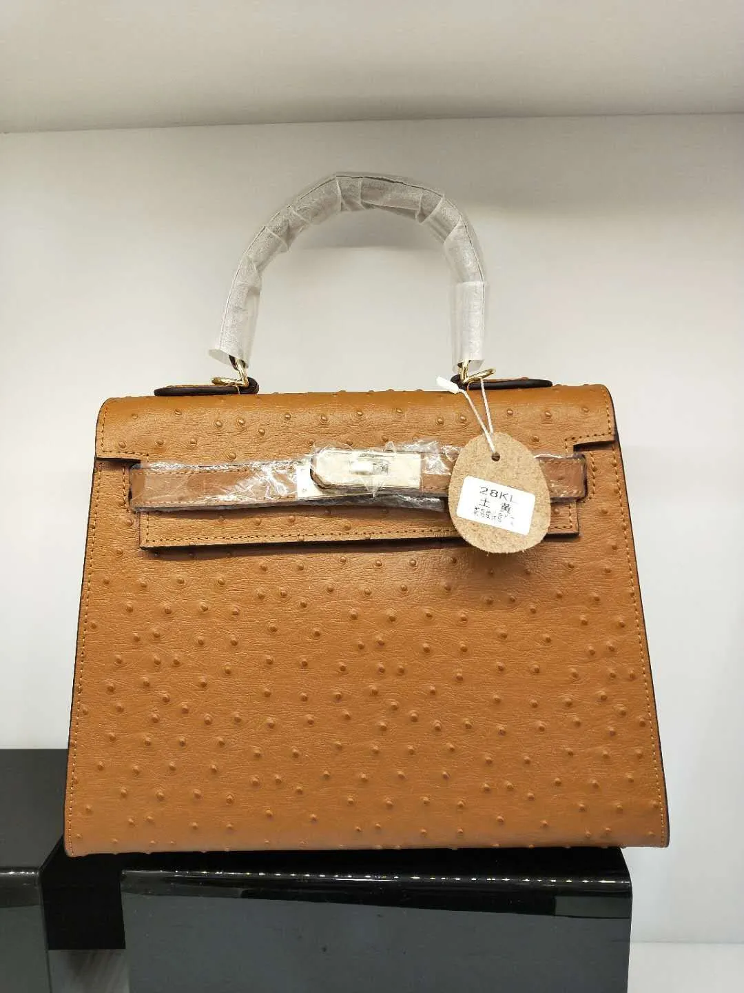 720💰🎉🎉🎉Kelly style ostrich pattern cowhide has arrived, picture color, size: 28X12X21.5. Can be carried cross-body, fine workmanship, [seduce][seduce][rose][rose][coffee][coffee]