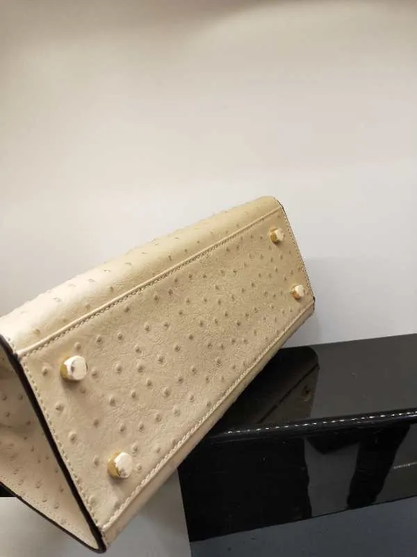 720💰🎉🎉🎉Kelly style ostrich pattern cowhide has arrived, picture color, size: 28X12X21.5. Can be carried cross-body, fine workmanship, [seduce][seduce][rose][rose][coffee][coffee]