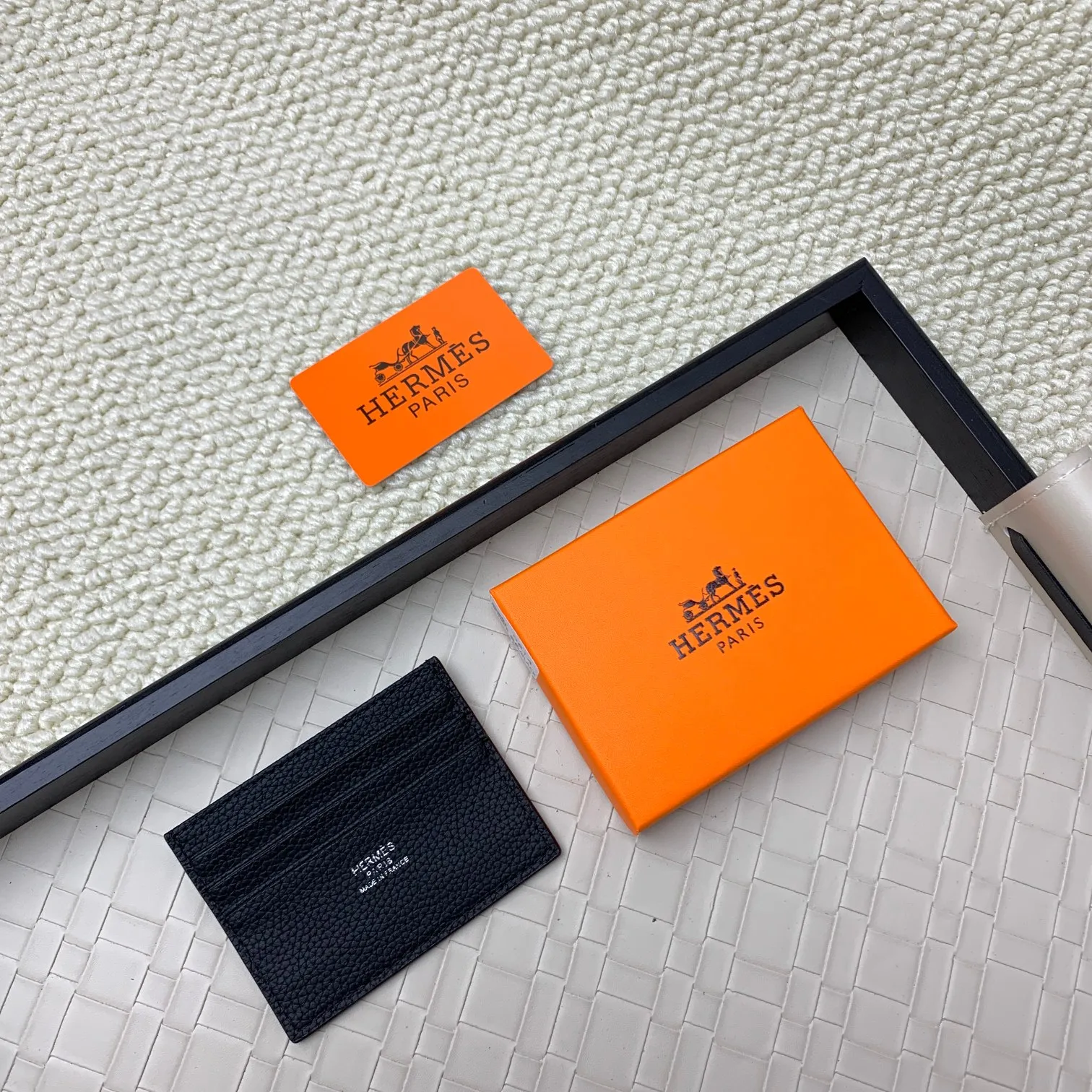 💰100 Hermès new card holder/2024 cow leather edge 3 card slots 1 flat pocket No.: 0514 Size: w10.5×7cm