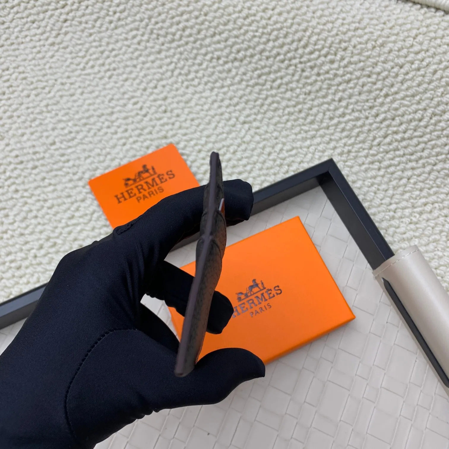 💰100 Hermès new card holder/2024 cow leather edge 3 card slots 1 flat pocket No.: 0514 Size: w10.5×7cm