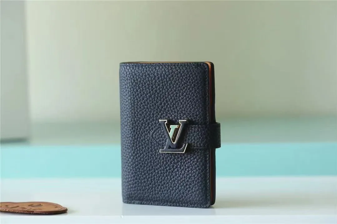 P150💰M81561 black m82198 light coffee m82461 rose red m82144 pink full leather pebbled lockme leather buckle Hermès short suit clip two-fold short wallet coin purse combination picture collection oo [handshake] [handshake]