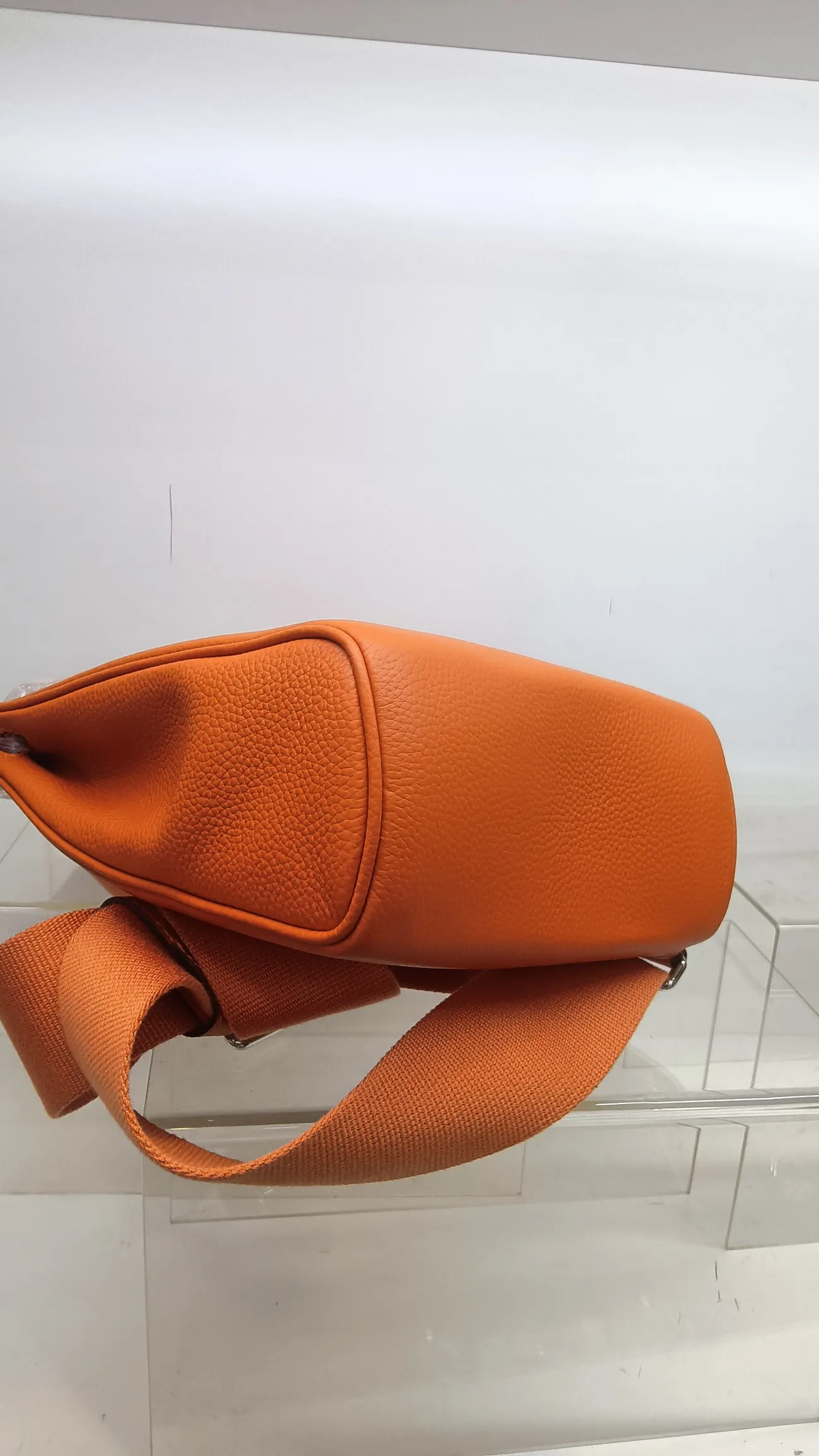 1080💰, orange, original tog0 cowhide chest bag with silver buckle hardware shipped, size: 17.5×8×26cm