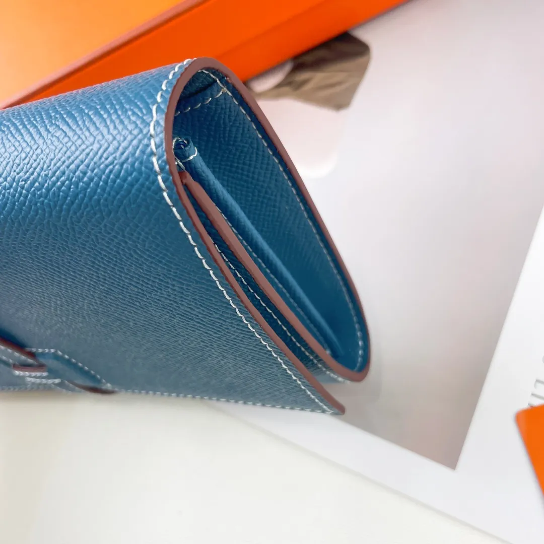 HERMES official website new model 💰300 New H Passant Toutenmainte Epsom calfskin long wallet Model: 951 palm print - Sheath "H passant" opening and closing - Zipper coin purse - Pocket with original OEM code inside - Can store passport or large-size mobile phone Metal texture: palladium plated Dimensions: length 20.8 × width 12.4 × thickness 2.7 cm