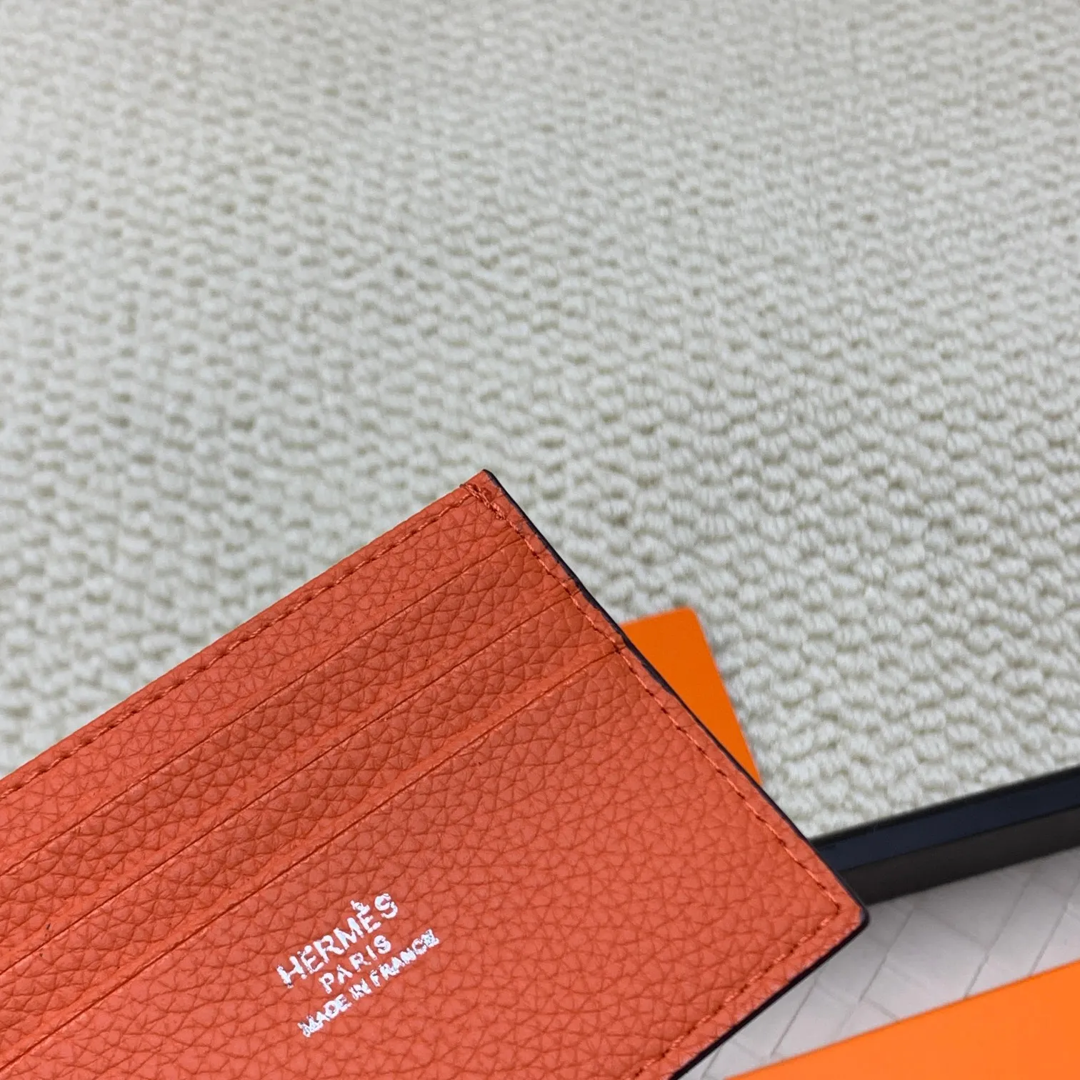 💰100 Hermès new card holder/2024 cow leather edge 3 card slots 1 flat pocket No.: 0514 Size: w10.5×7cm
