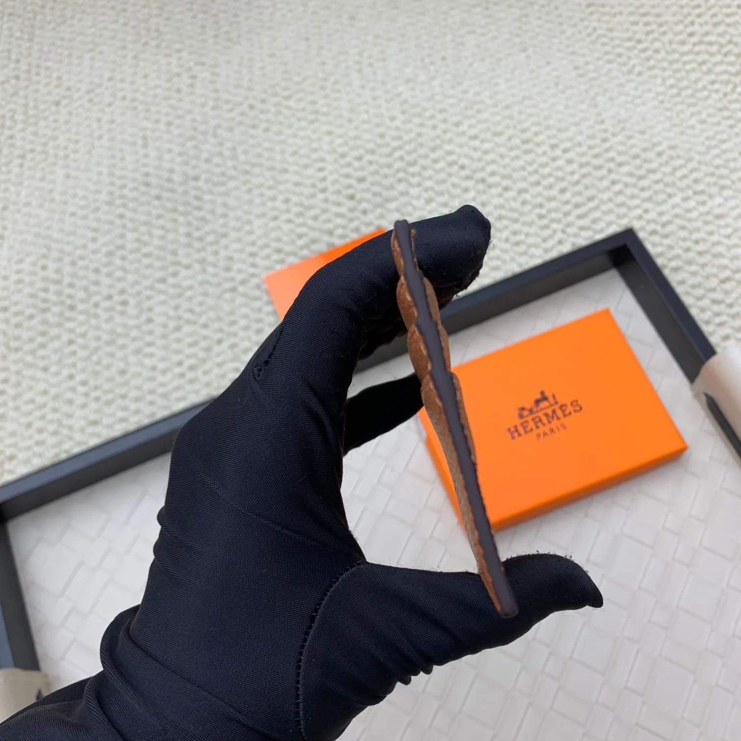 💰100 Hermès new card holder/2024 cow leather edge 3 card slots 1 flat pocket No.: 0514 Size: w10.5×7cm