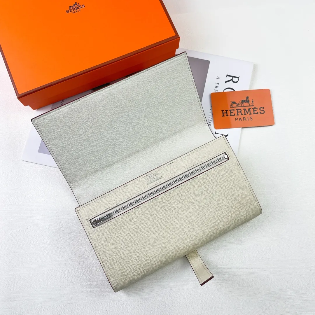 HERMES official website new model 💰300 New H Passant Toutenmainte Epsom calfskin long wallet Model: 951 palm print - Sheath "H passant" opening and closing - Zipper coin purse - Pocket with original OEM code inside - Can store passport or large-size mobile phone Metal texture: palladium plated Dimensions: length 20.8 × width 12.4 × thickness 2.7 cm