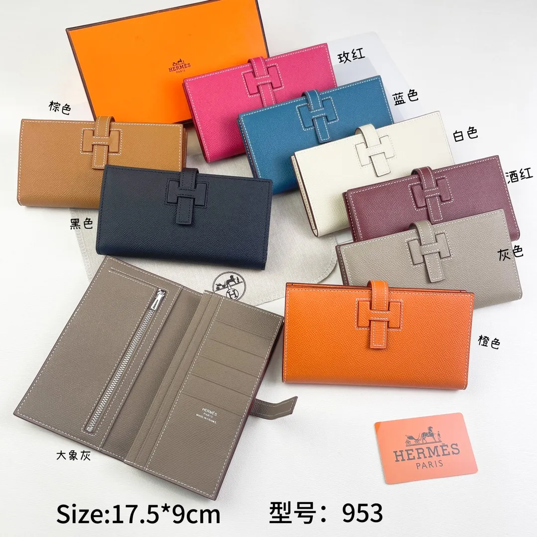 HERMES new model 💰280 New H Passant Toutenmainte Epsom calfskin long wallet Model: 953 - Sheath "H passant" opening and closing - Zippered coin purse - Pocket with original OEM code inside - Metal texture: palladium plated Dimensions: Length 17.5 × Width 9 cm