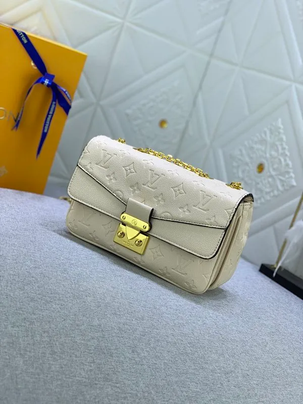 All Categories Official Website "Brand Women's Bags" Women's Bags 💙 LV Upgraded Original This Marceau chain bag is made of Monogram Empreinte embossed leather, with a plain leather flap and soft leather lining. Signature S-lock clasp and chain add to the elegance, and there's room for a large wallet and iPhone