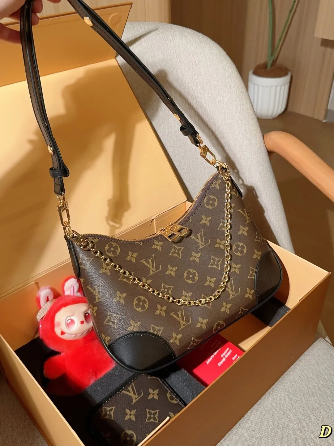 All Categories Official Website "Brand Women's Bags" Women's Bags 💙 LV 2025 New Lv Set Boulogne Croissant Bag ➕ Coin Purse ➕ Labubu Pendant