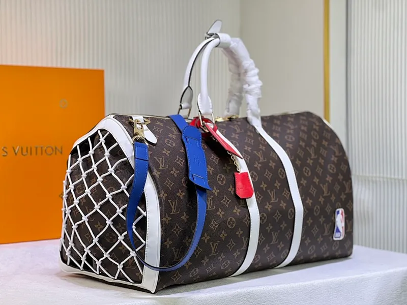 All categories Official website "Brand Women's Bags" Women's Bags 💙 LV replica LV, fine imitation LV bags, LV handbags, 2023 official latest version LV travel bag, bag factory, original material, size: 55-27-20CM