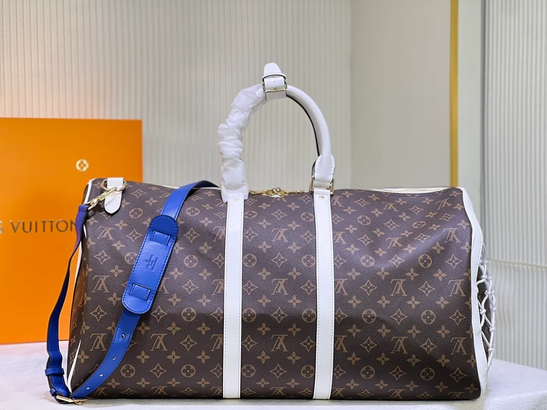 All categories Official website "Brand Women's Bags" Women's Bags 💙 LV replica LV, fine imitation LV bags, LV handbags, 2023 official latest version LV travel bag, bag factory, original material, size: 55-27-20CM