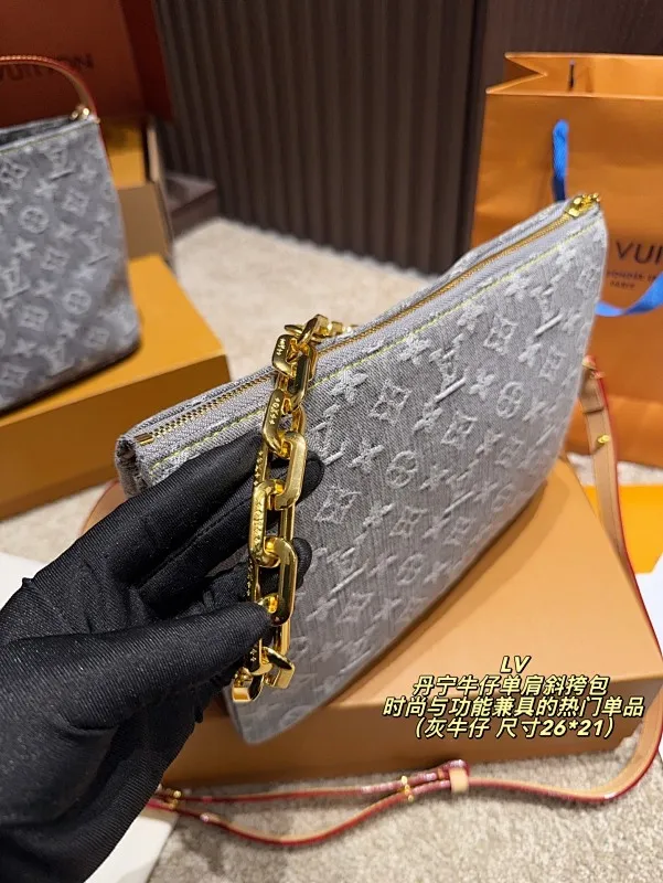 All Categories Official Website "Brand Women's Bags" Women's Bags 💙 LV 2025 New LV Denim Denim Shoulder Crossbody Bag