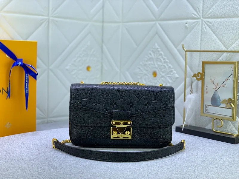 All Categories Official Website "Brand Women's Bags" Women's Bags 💙 LV Upgraded Original This Marceau chain bag is made of Monogram Empreinte embossed leather, with a plain leather flap and soft leather lining. Signature S-lock clasp and chain add to the elegance, and there's room for a large wallet and iPhone