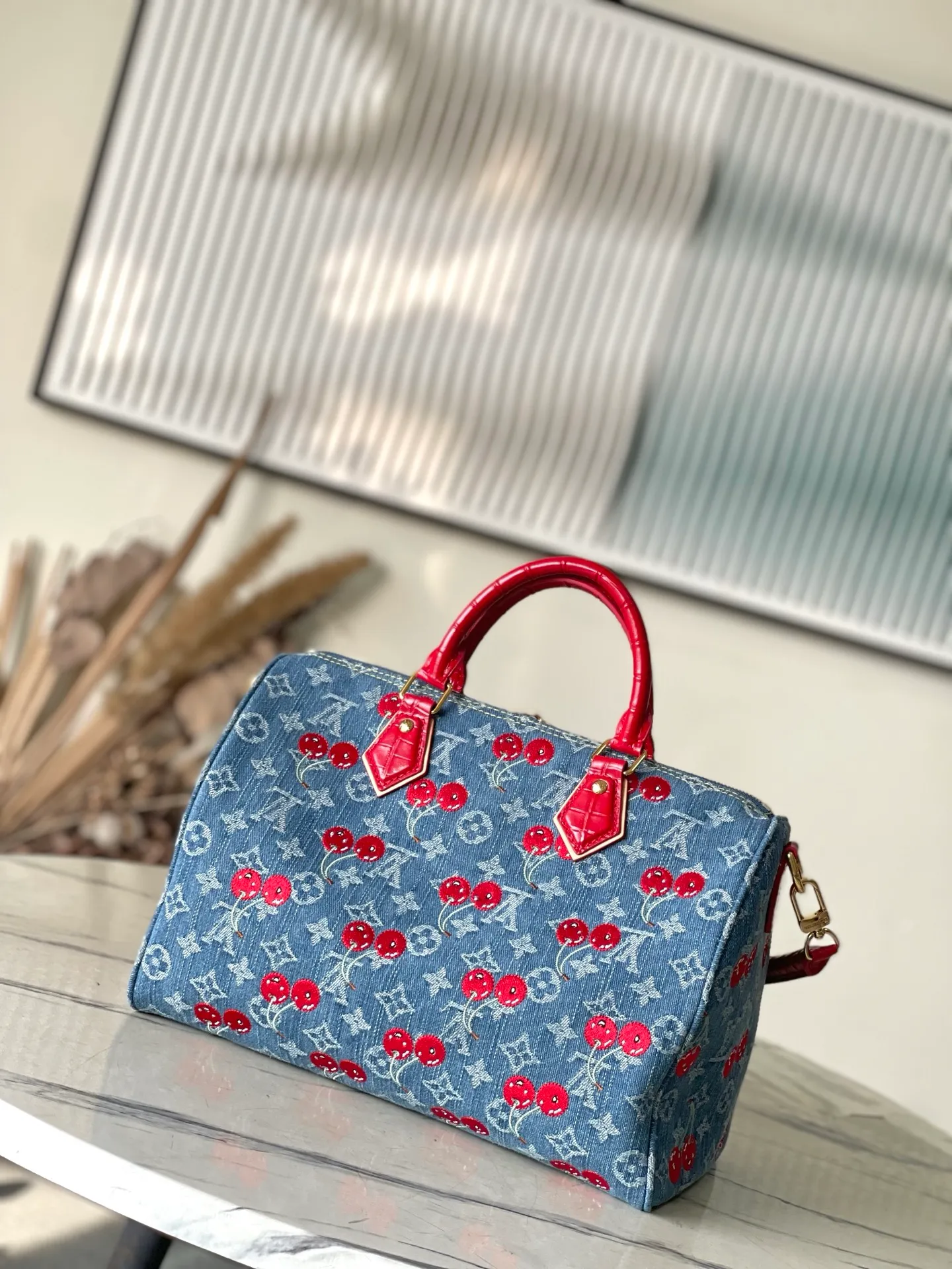 💰1240 Top quality original MB163c chip version original leather] This Speedy30 Bandoulière handbag model: N86762 denim size: 30 x 17 x 21 cm