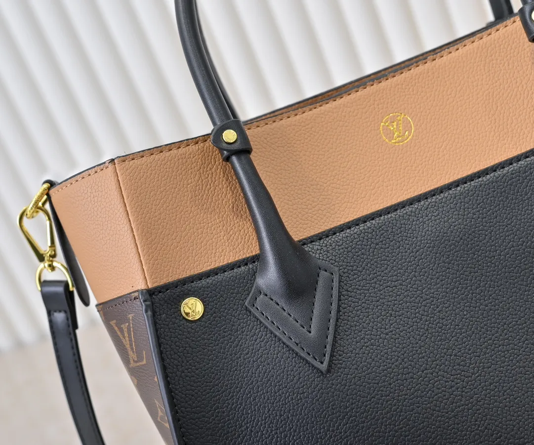 💰360💰Upgraded original [M53826 black embroidery M53825 apricot embroidery M53824 MM53823 presbyopia with black]🔥On My Side handbag shows the elegant fusion of calfskin and classic Monogram canvas. Contrasting canvas shapes the large outer pocket, creating a trompe l'oeil effect as if two handbags merge into one. Plenty of space can easily accommodate office needs, and the adjustable shoulder strap allows for a cross-body style. Dimensions: 30.5 x 24.5 x 14 cm (Length x Height x Width) - Calfskin and Monogram coated canvas - Cowhide leather trim - Microfiber lining - 2 top handles for hand or elbow carry - Adjustable shoulder strap for shoulder or cross-body wear - Lock closure - 2 outer pockets with magnetic closure - Zip pocket - 1 patch pocket