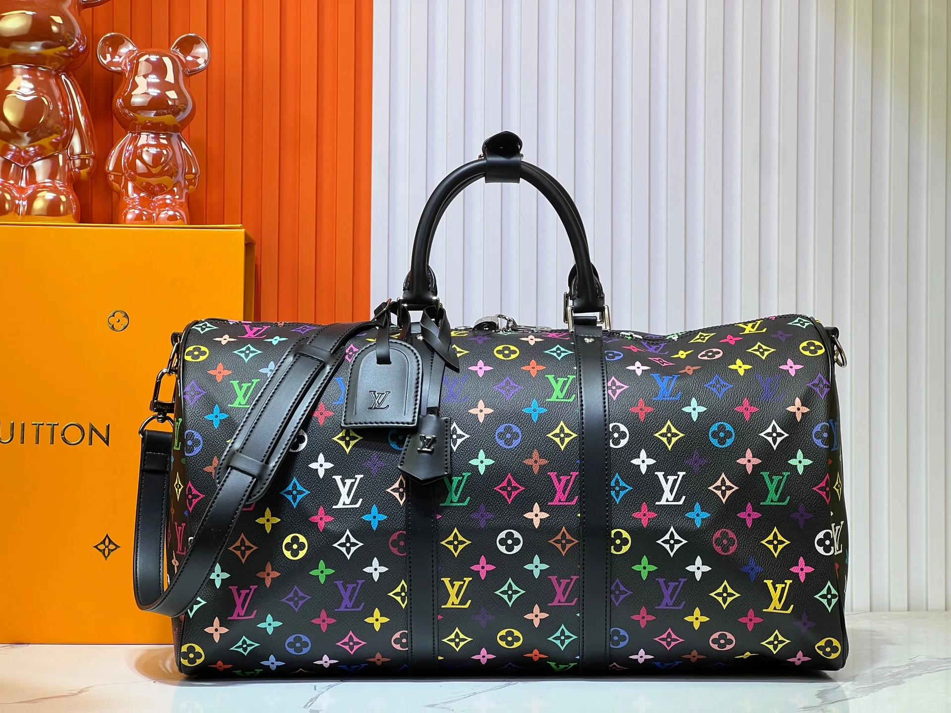 Batch 420💰New arrival M13745 41416 black color white color 33 color series LV2025 spring and summer and Takashi Murakami joint model Fashion is a cycle to celebrate the 20th anniversary of the joint name Size: 50.0X29.0X23.0cm