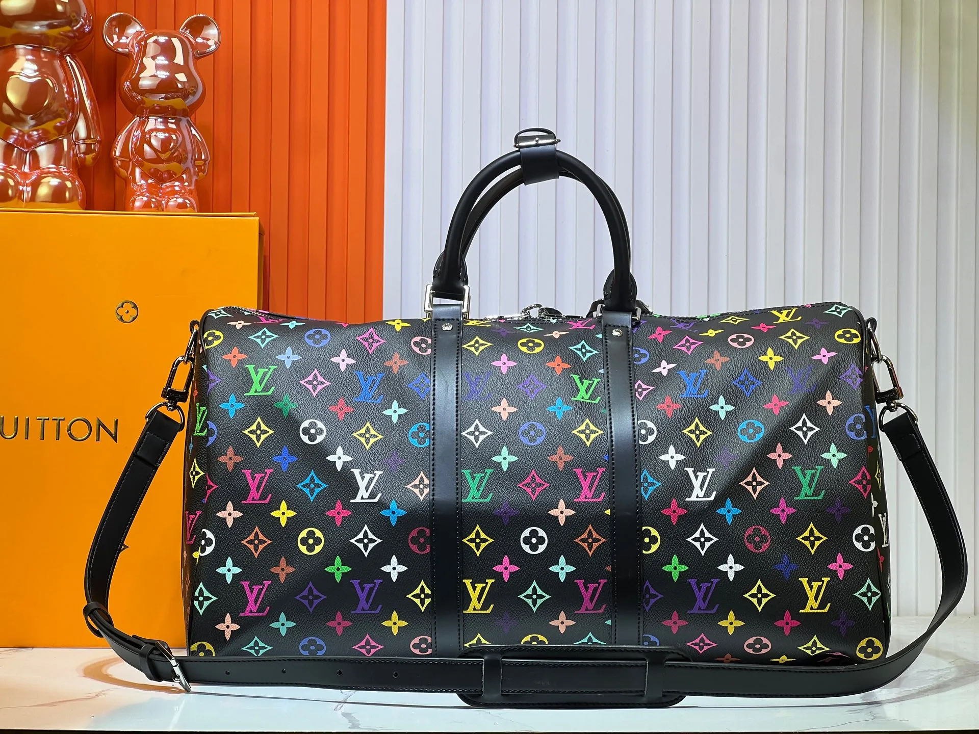 Batch 420💰New arrival M13745 41416 black color white color 33 color series LV2025 spring and summer and Takashi Murakami joint model Fashion is a cycle to celebrate the 20th anniversary of the joint name Size: 50.0X29.0X23.0cm