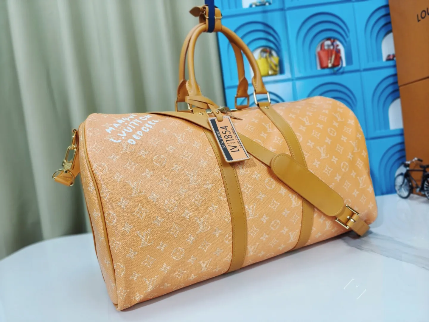 P340💰m13186louisvuitton lv 24fw monogram new presbyopic bag louis vuitton Iv 24fw new monogram yellow presbyopic yellow presbyopic series messenger bag montsouris shoulder bag kepall 50 travel bag multiple classic styles Size: 50x29x23cm