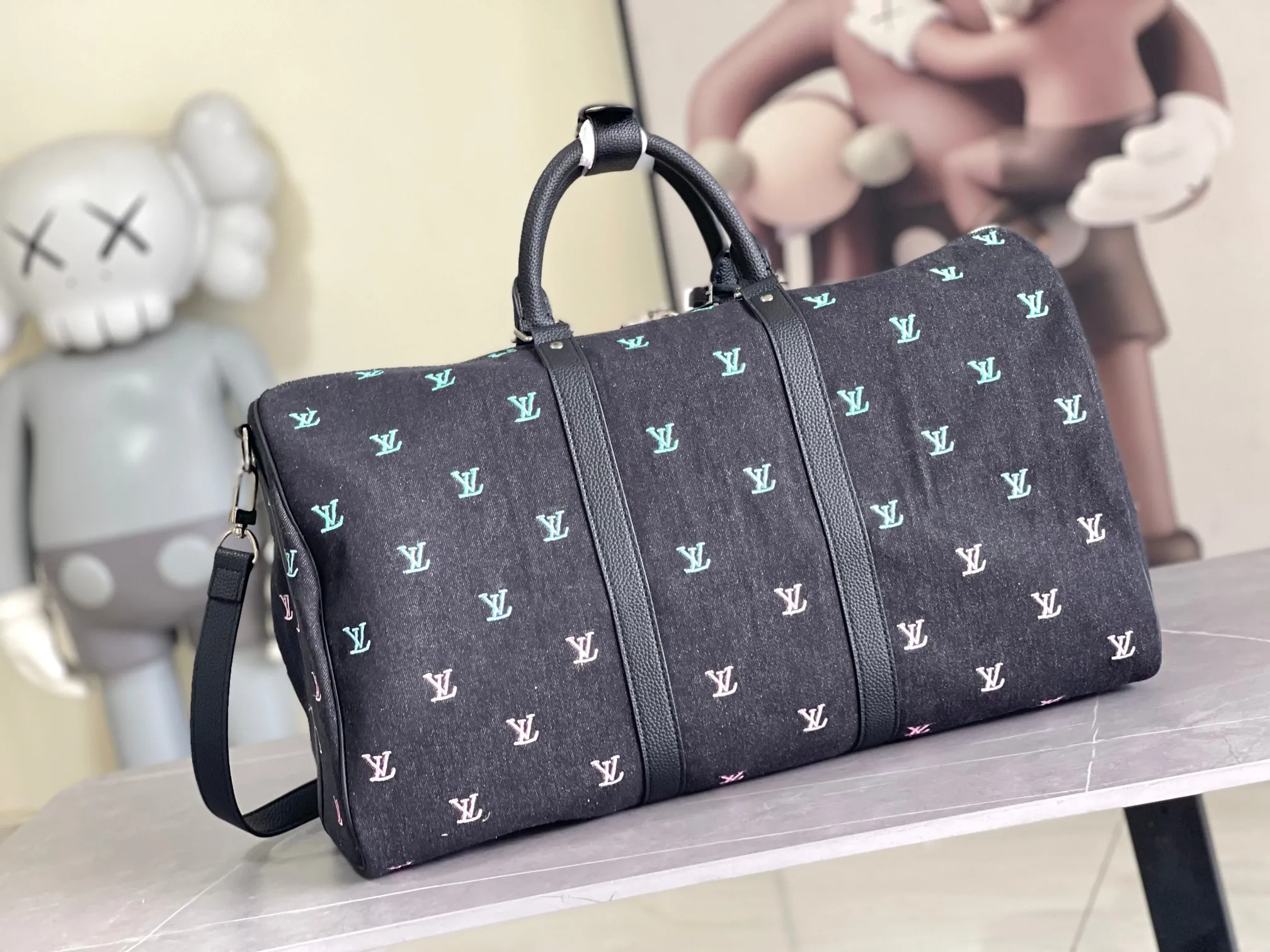 💰1480 (top layer leather) top original order M13966 transcoding chip canvas flower series LV2025 spring and summer and Takashi Murakami joint model Fashion is a cycle to celebrate the 20th anniversary of the joint name Size: 50.0X29.0X23.0cm