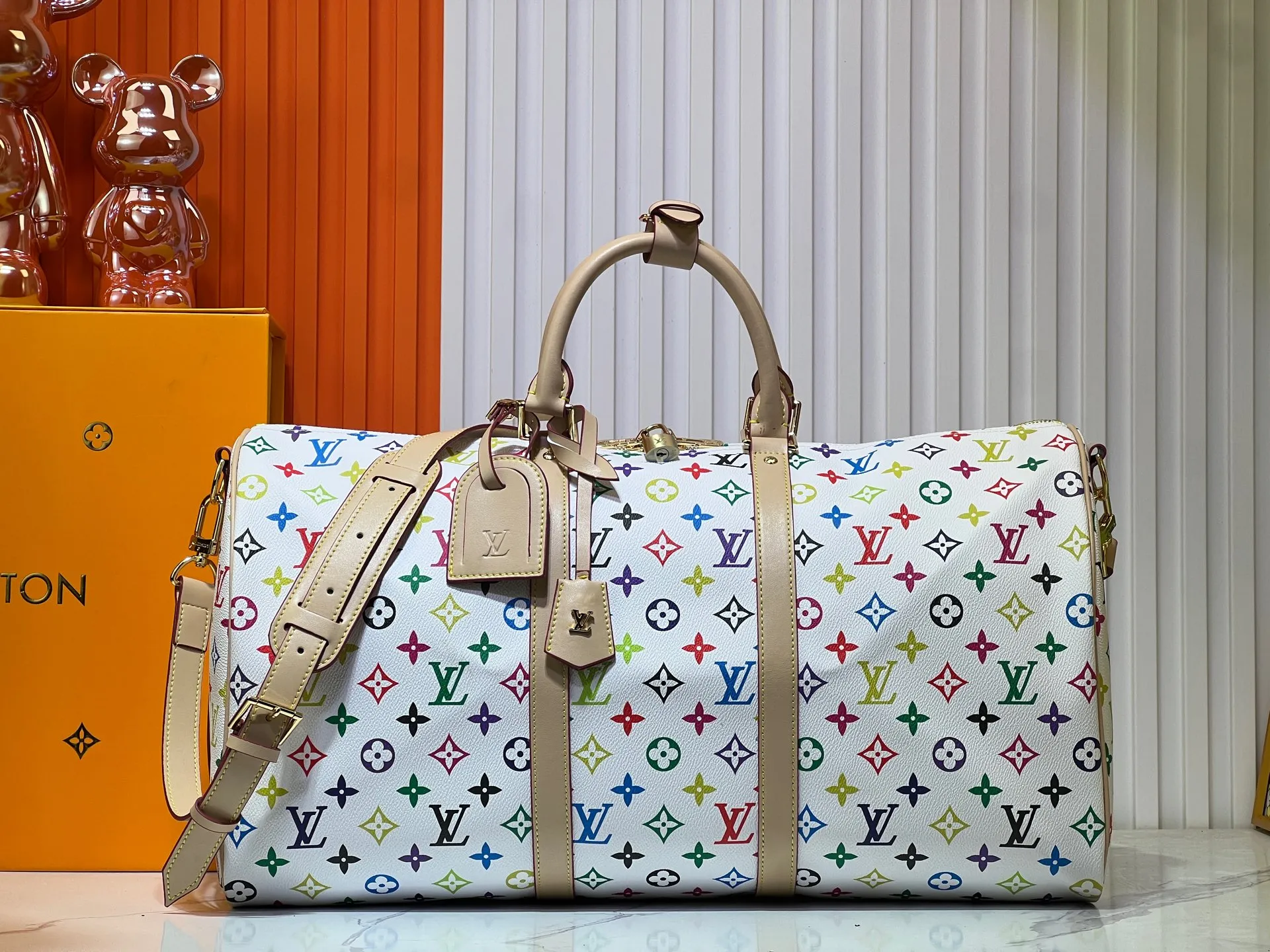 Batch 420💰New arrival M13745 41416 black color white color 33 color series LV2025 spring and summer and Takashi Murakami joint model Fashion is a cycle to celebrate the 20th anniversary of the joint name Size: 50.0X29.0X23.0cm